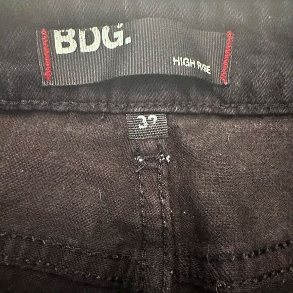 BDG Zip Fly High Rise Raw Cut Off Hem Distressed Denim Shorts Black Size 32 - Picture 5 of 6